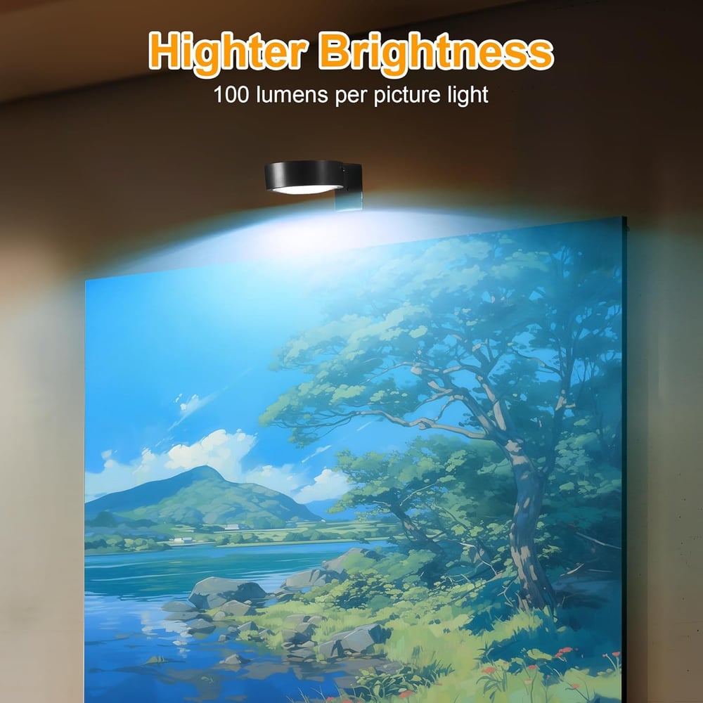 1+1 GRATIS | Magnetische LED-Bilderleuchte – Kabellos, Dimmbar & Wiederaufladbar