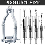 Adapter- & Stemmeisenset für präzise Zapfenlöcher | 8 Aufsätze 6–16 mm | Kompatibel mit Bohrmaschinen