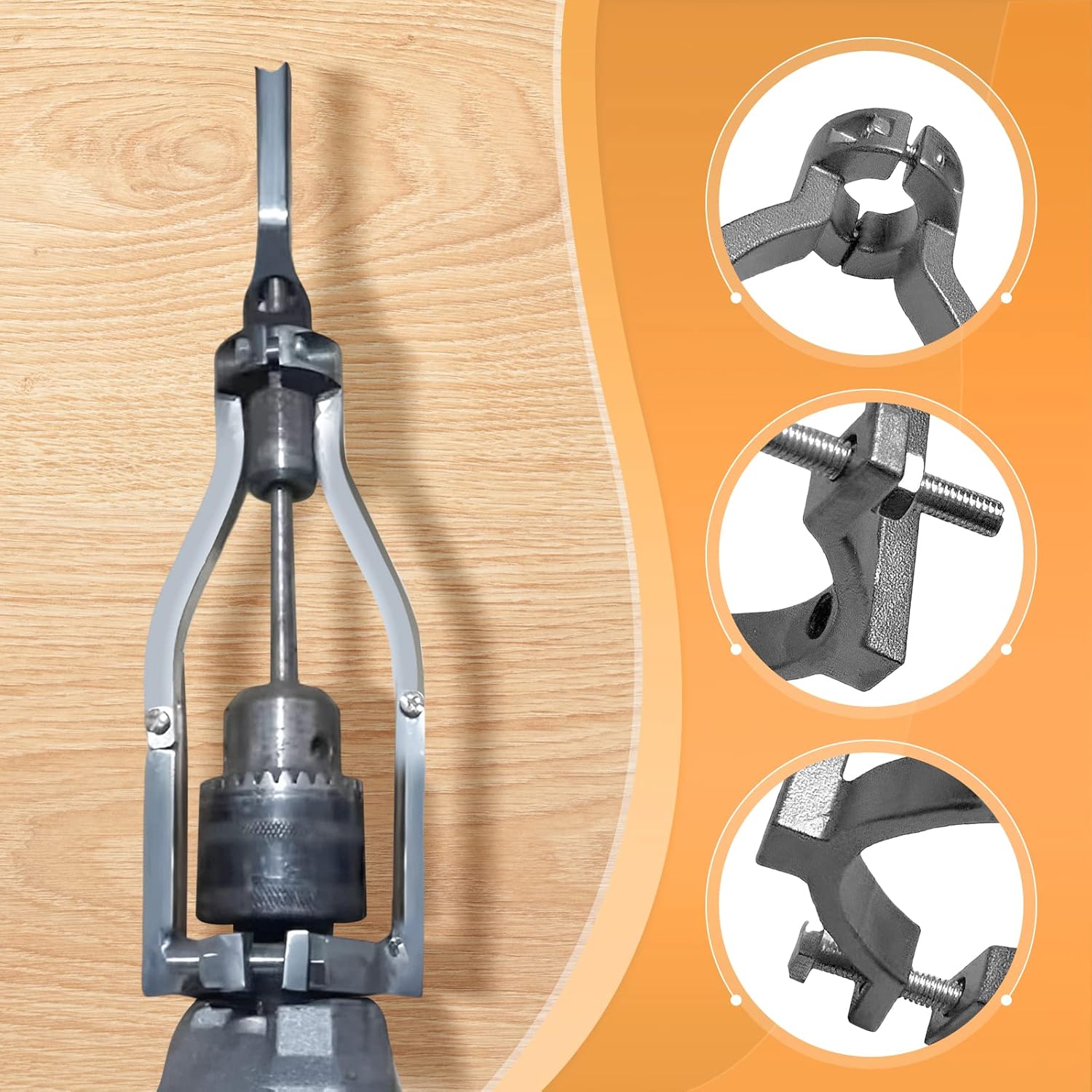Adapter- & Stemmeisenset für präzise Zapfenlöcher | 8 Aufsätze 6–16 mm | Kompatibel mit Bohrmaschinen