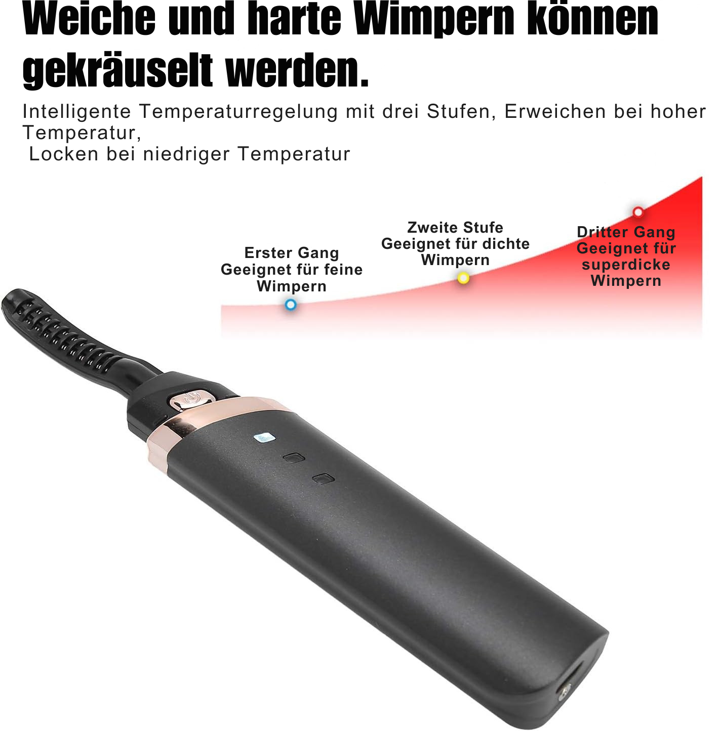 Beheizte Wimpernzange | Schnelle Locken | Sanft zur Wimper | Langanhaltender Schwung