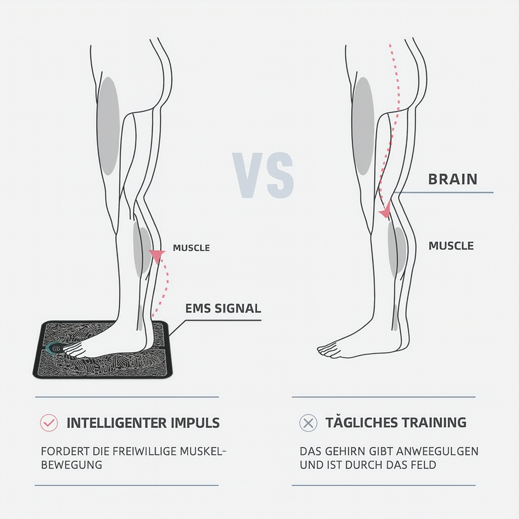 EMS Fußmassagegerät | 6 Massage-Modi | 9 Intensitätsstufen | Fördert Durchblutung | TreatFoot