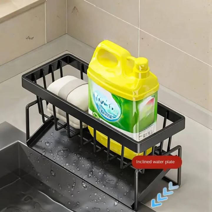 Edelstahl Küchen-Spülenablage | Rostfrei | Mit Handtuchhalter | Platzsparend & Hygienisch