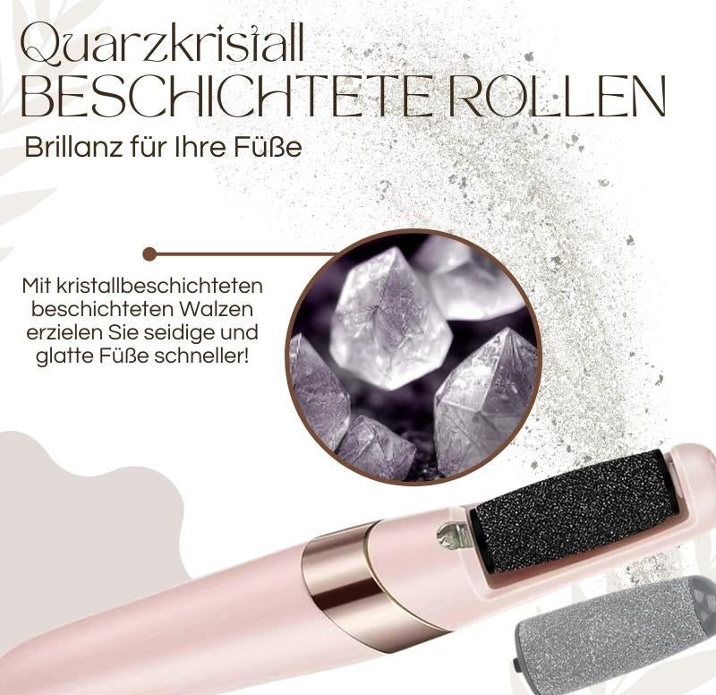 Elektrischer Hornhautentferner | Quarz-Kristallrollen | LED-Licht | Wasserdicht & Wiederaufladbar | CallusPro