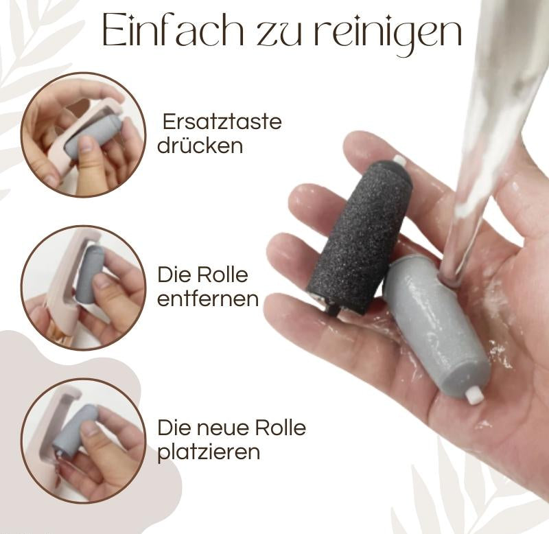 Elektrischer Hornhautentferner | Quarz-Kristallrollen | LED-Licht | Wasserdicht & Wiederaufladbar | CallusPro