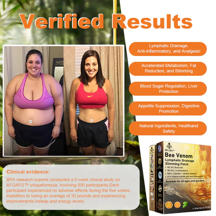 Fettverbrennungspflaster | Mit Bienengift & Kräuterextrakten | Stoffwechsel aktivierend | Natürlich & Effektiv (10er Set)