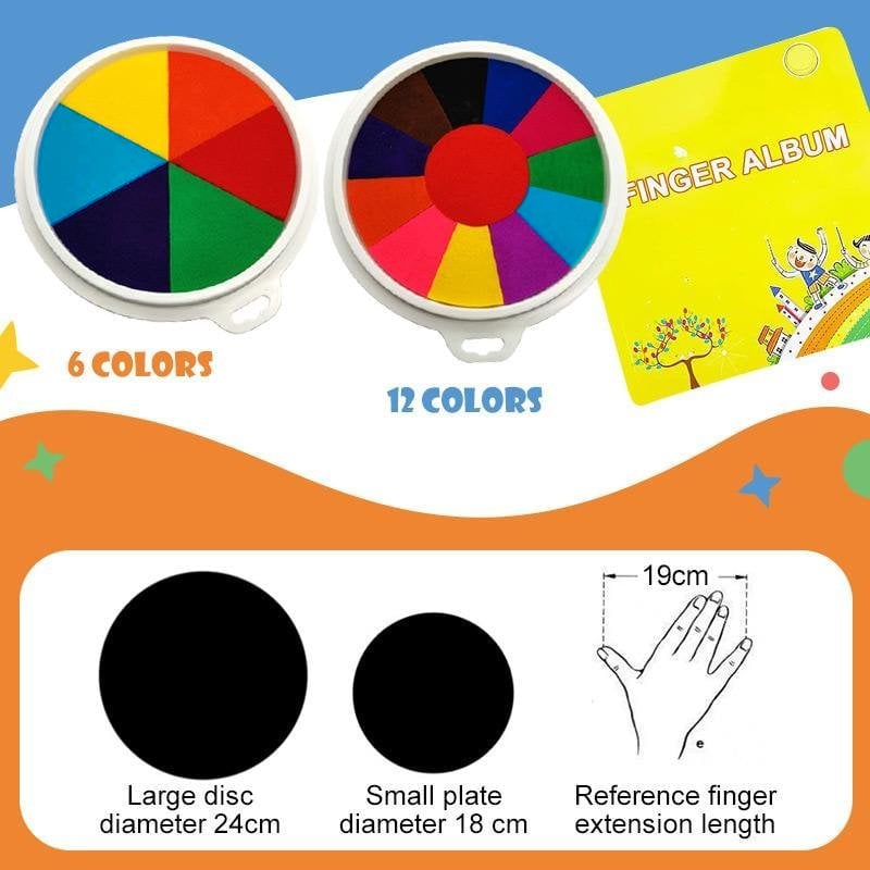 Fingerfarben-Set für Kinder | Ungiftig, auswaschbar & kreativitätsfördernd | 6–12 Farben | BrilliDazzle