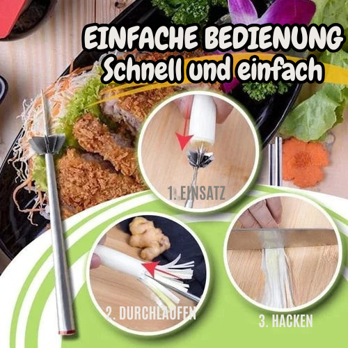 Gemüseschneider | Edelstahl Spiralschneider | 360° Klingen | Leicht zu Reinigen