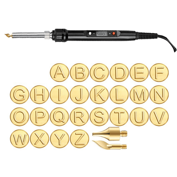 Gravur Set | Alphabet Brennspitzen | Für Holz, Leder & Kork | Präzise & langlebig