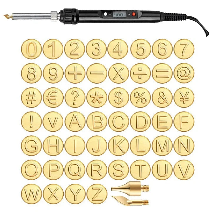 Gravur Set | Alphabet Brennspitzen | Für Holz, Leder & Kork | Präzise & langlebig