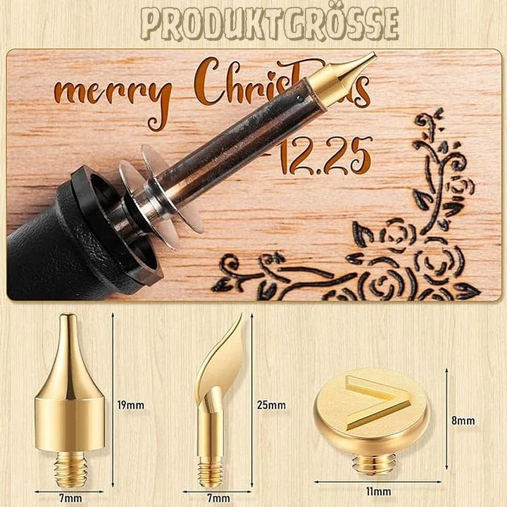 Gravur Set | Alphabet Brennspitzen | Für Holz, Leder & Kork | Präzise & langlebig