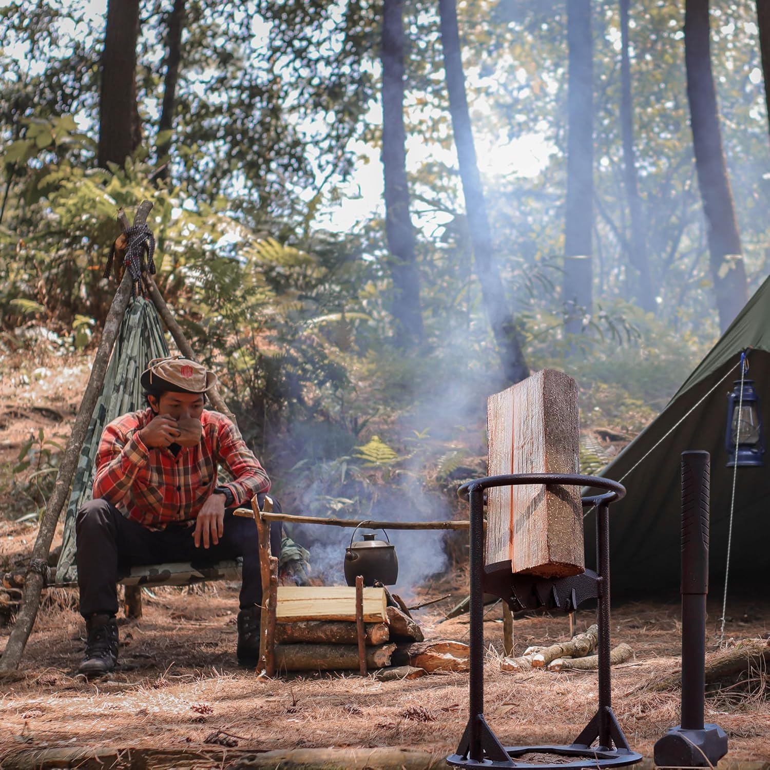 Holzspalter | Sicheres Holzspalten | Kein Axtgebrauch | Tragbar