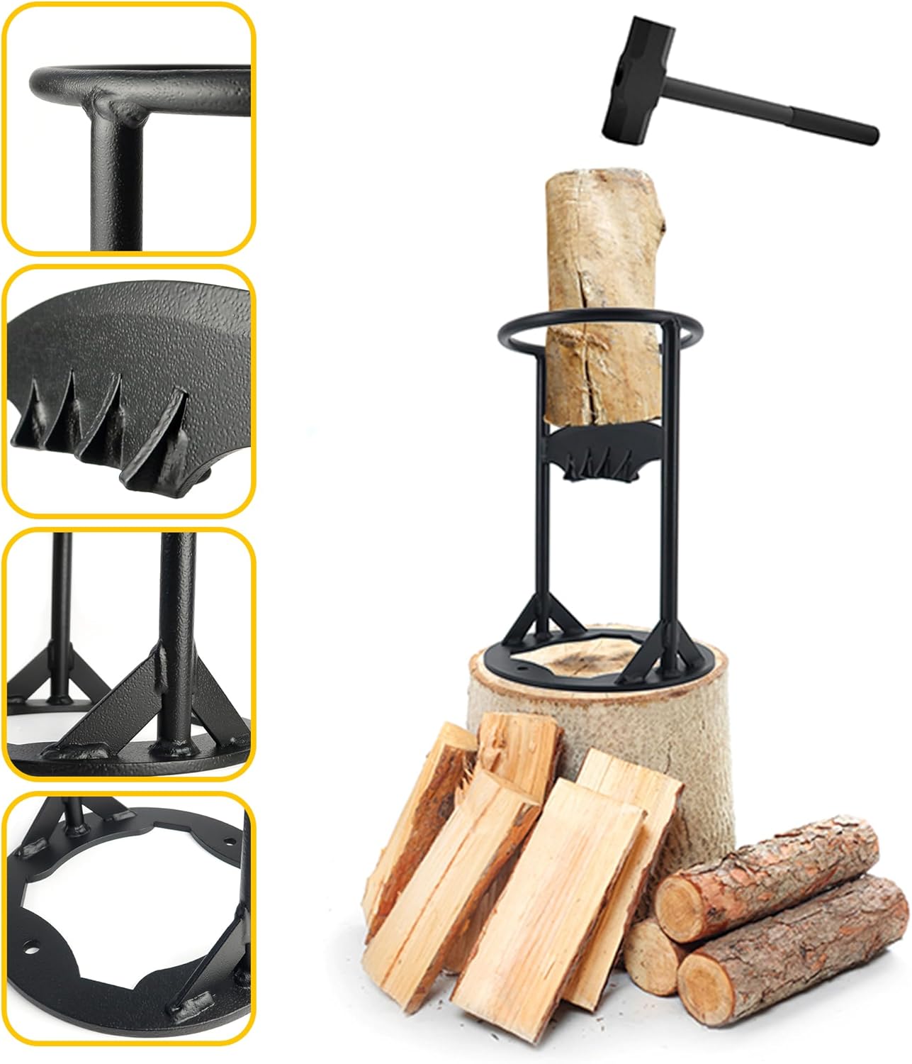 Holzspalter | Sicheres Holzspalten | Kein Axtgebrauch | Tragbar