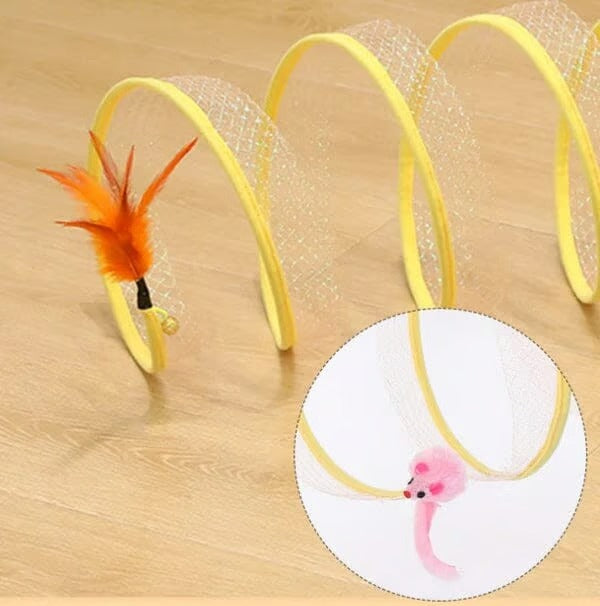 KittyMaze™ | Zusammenklappbarer Katzentunnel mit integriertem Spielzeug