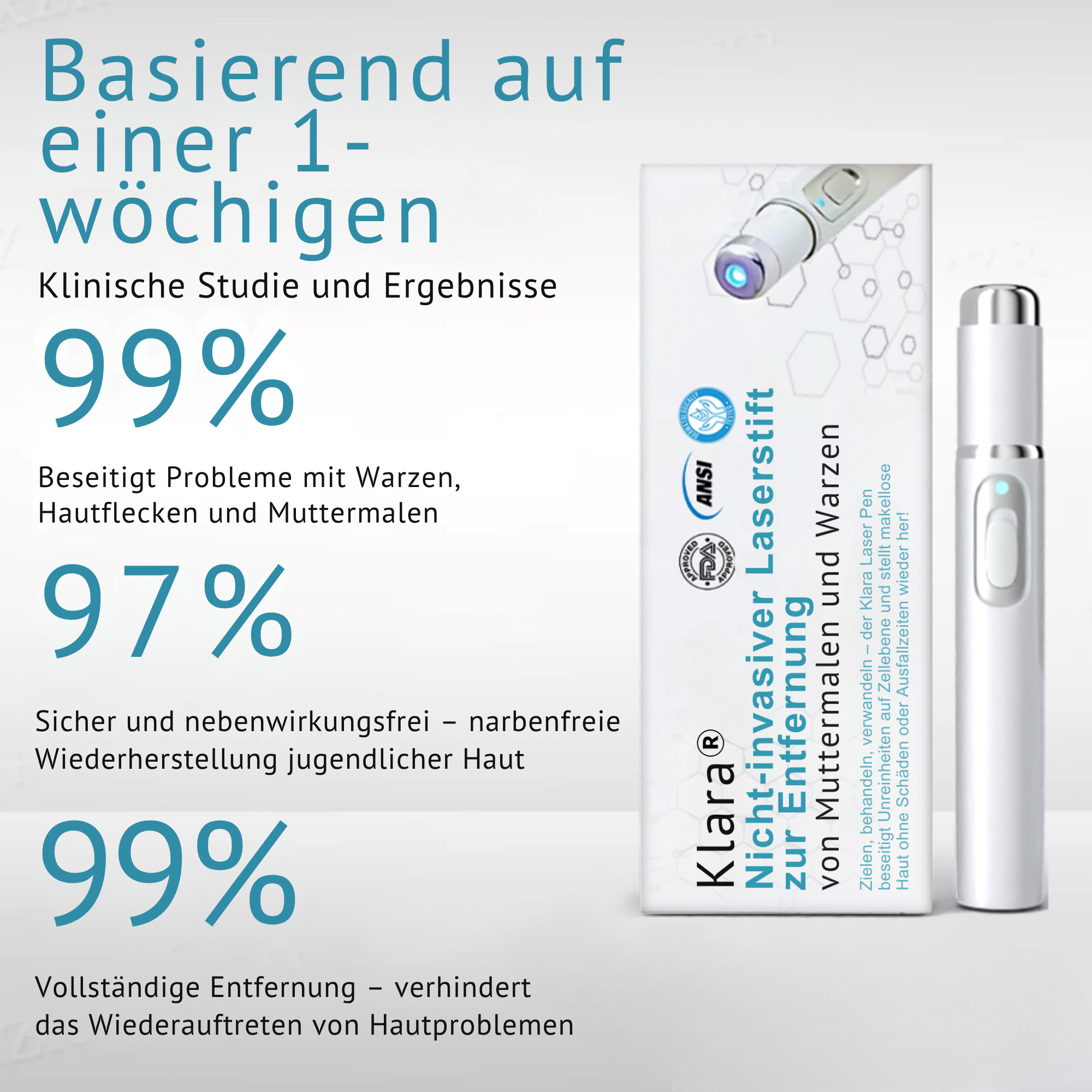 Klara™ Schmerzfreier Laser-Stift — Enthülle jederzeit makellose Haut und Selbstvertrauen