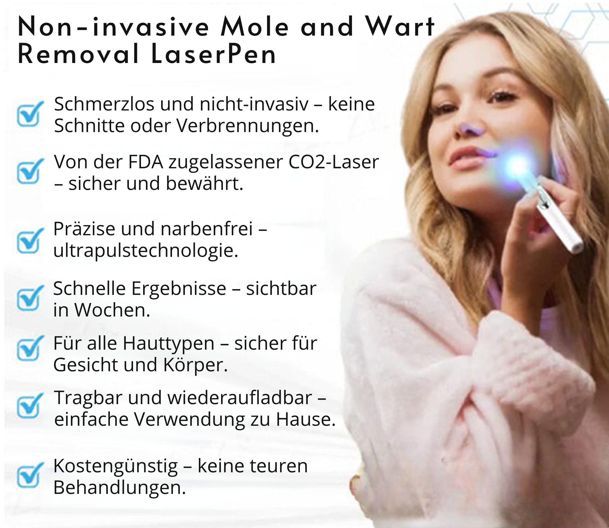 Klara™ Schmerzfreier Laser-Stift — Enthülle jederzeit makellose Haut und Selbstvertrauen