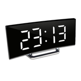 LED Digitalwecker | Gebogenes Display | Automatische Helligkeit | Modernes Design | Curve-Clock