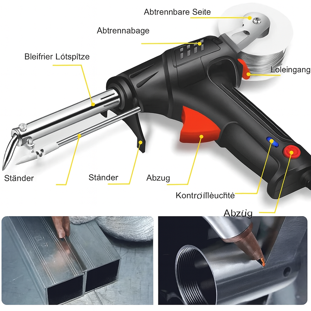 Lötpistole | Einhandbedienung | Präzise Dosierung | Für Metall & Elektronik