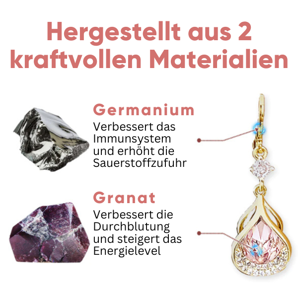 Magnetische Ohrringe aus Germanium & Granat | Stilvolles Design | Komfortable, leichte Ohrstecker - VitalFlow™