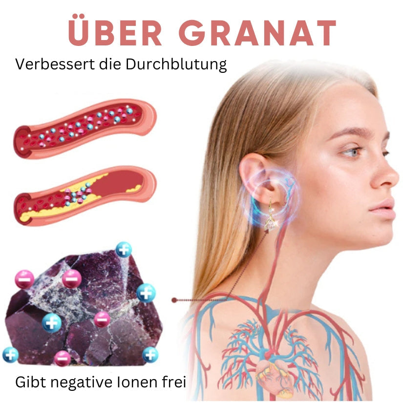Magnetische Ohrringe aus Germanium & Granat | Stilvolles Design | Komfortable, leichte Ohrstecker - VitalFlow™