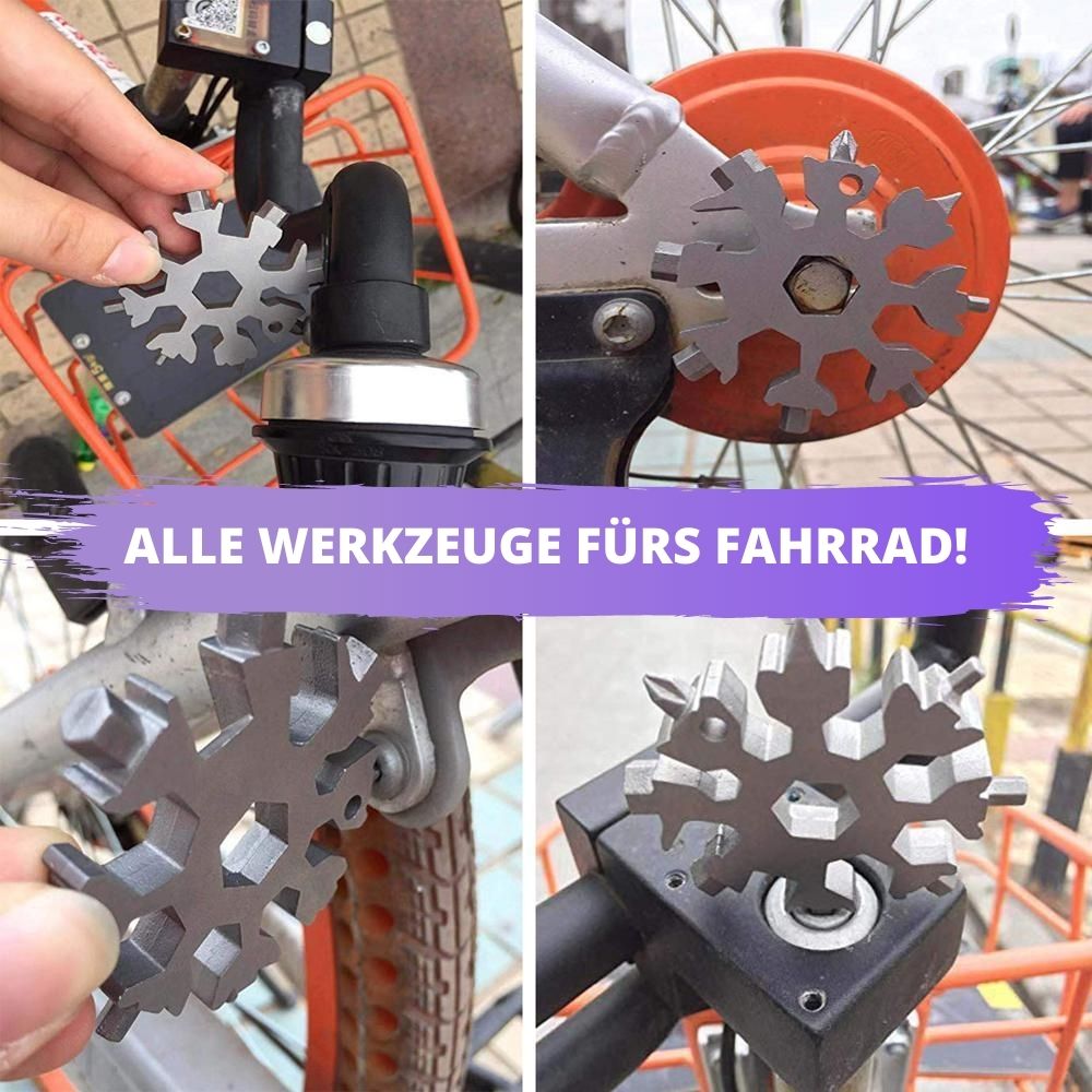 Multitool | 18-in-1 Schneeflocken-Werkzeug | Edelstahl | Kompakt & Robust