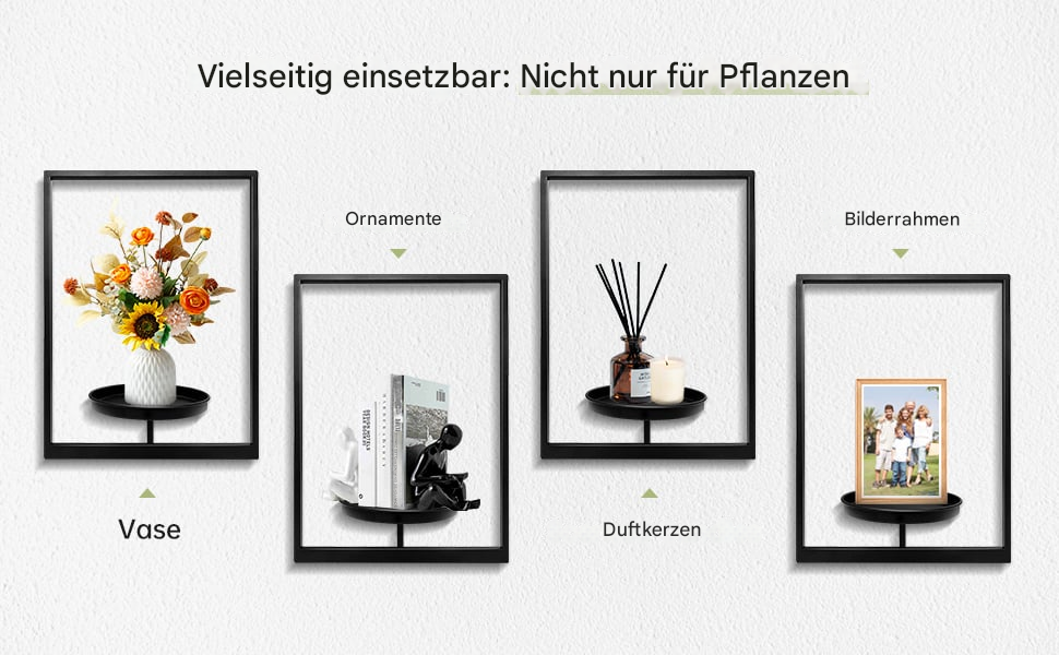 Plantify™ - Es ermöglicht Ihnen, Pflanzen, Kerzen und Fotos vielseitig mit einem einzigartigen Wandaufhänger zu präsentieren