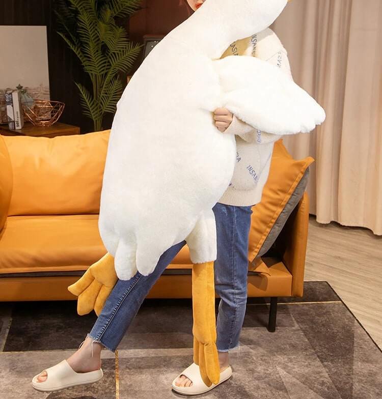 Plüsch Gans Kissen | Extra Groß | Ultraweich | Perfekt zum Schlafen & Kuscheln