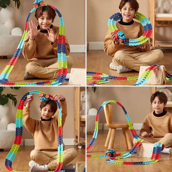 Rennwagen Spielzeug | Flexibles Rennstrecken-Set | Mit Loopings | Für Kinder