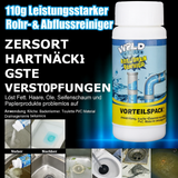 Rohrreiniger Pulver | Schnelle Wirkung | Rohrschonend | Ohne Schrubben