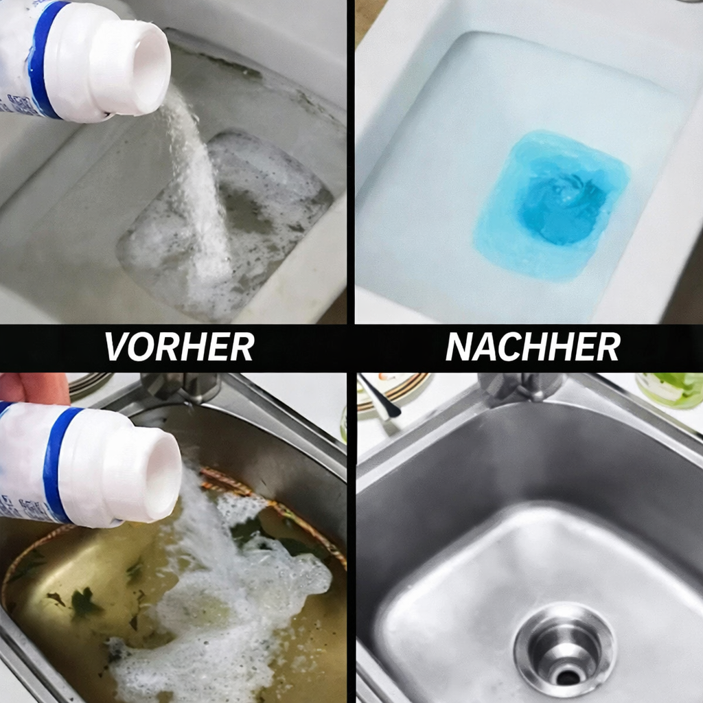 Rohrreiniger Pulver | Schnelle Wirkung | Rohrschonend | Ohne Schrubben