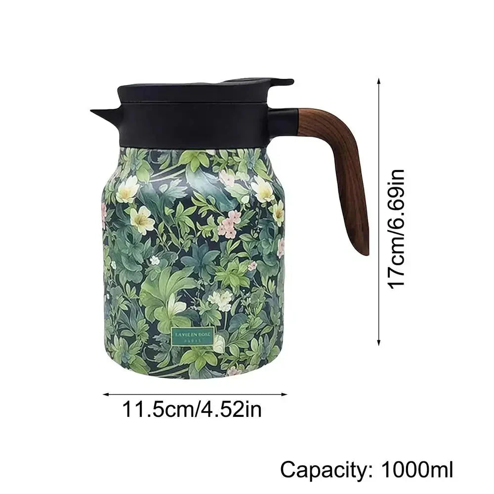 Teekanne | Edelstahl 316 | 1000 ml | Vintage Blumen Design