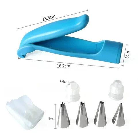 Tortendekorations-Set für präzises & müheloses Verzieren | 1-Hand Dekorationsstift + 4 Düsen | CakeArt