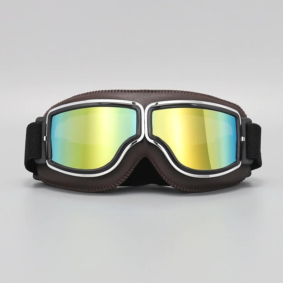 Vintage Motorradbrille | UV-Schutz | Stoßfest & Verstellbar | RetroGoggles