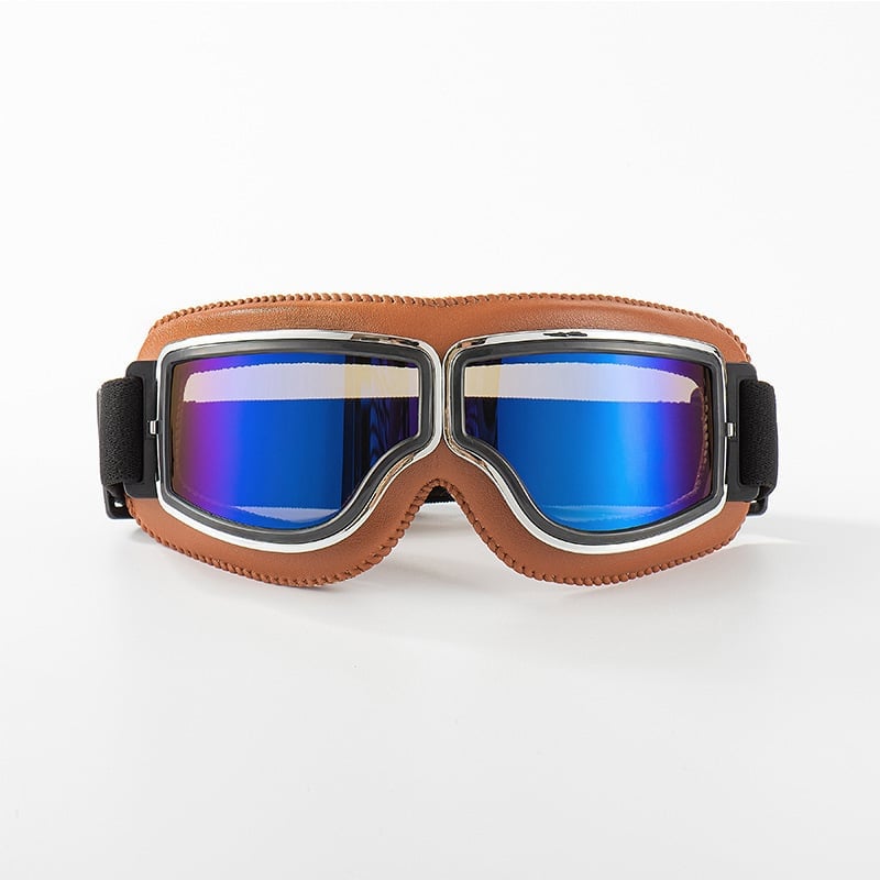 Vintage Motorradbrille | UV-Schutz | Stoßfest & Verstellbar | RetroGoggles