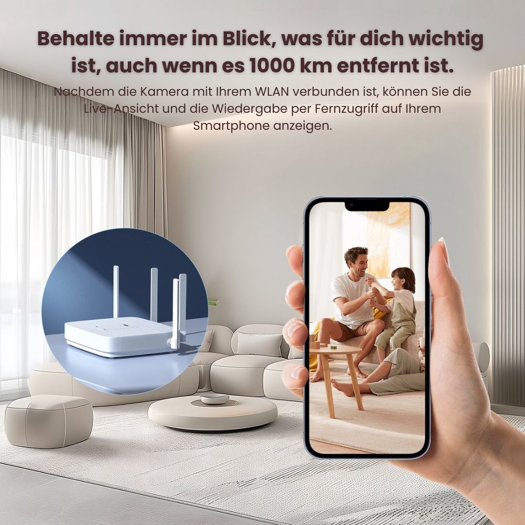WLAN Überwachungskamera für außen und innen | Kabellose Mini Kamera mit Live Handyübertragung | SicherBlick