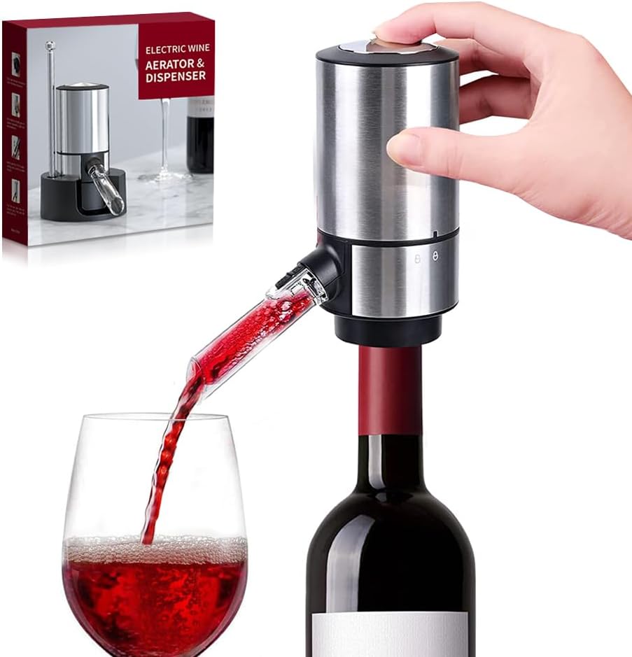 3-in-1 Belüfter & Spender | Weinbelüfter | Tropffrei | Einhandbedienung | AeriBlend