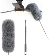 DustReach Teleskop-Mikrofaserstaubwedel | Extra Lange Reichweite | Flexibler Kopf | Waschbar