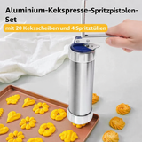 Edelstahl Keks-Presse | 20 Formen & 4 Düsen | Perfekt für gleichmäßige Kekse | BakePro