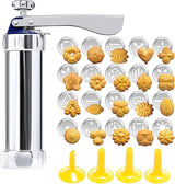 Edelstahl Keks-Presse | 20 Formen & 4 Düsen | Perfekt für gleichmäßige Kekse | BakePro