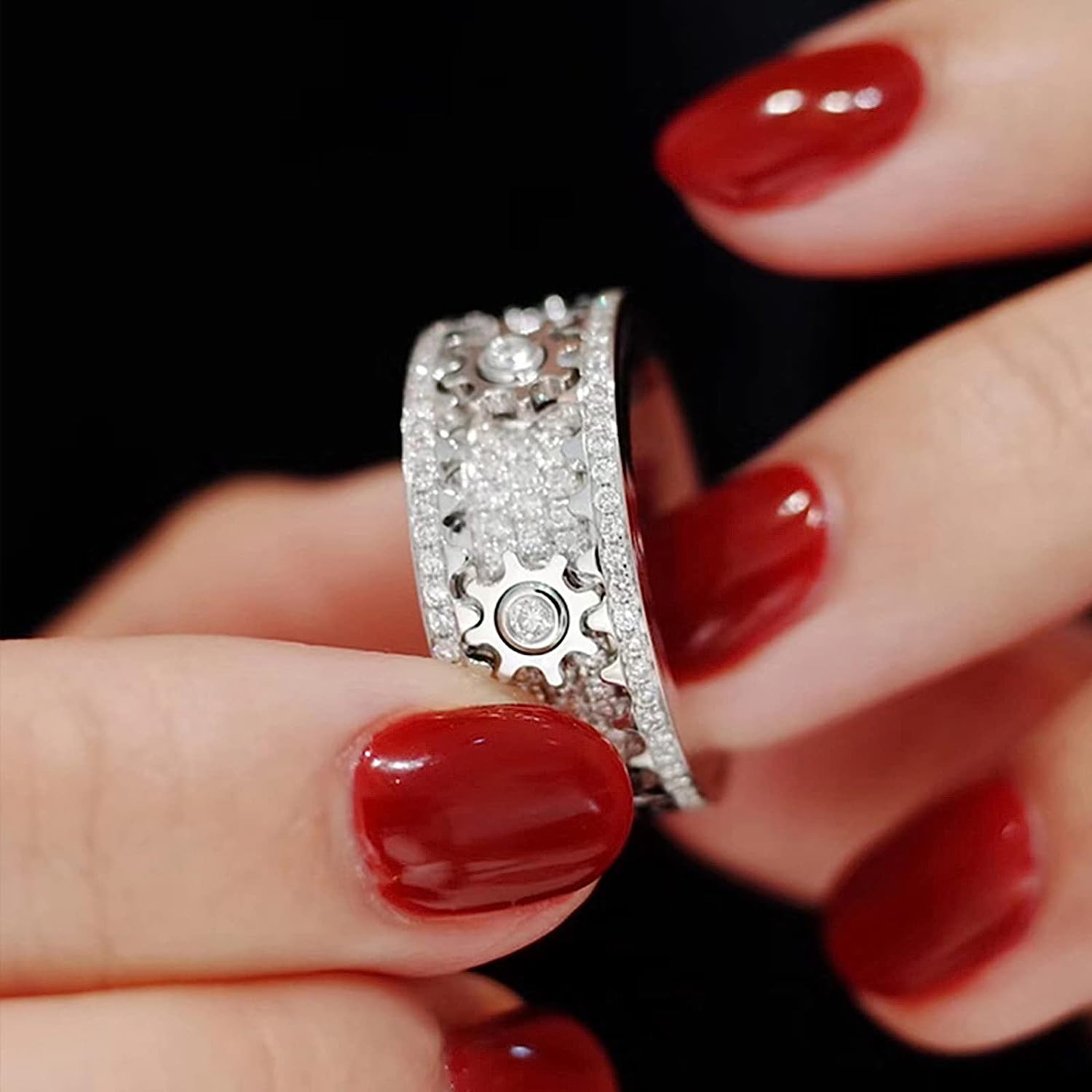 Fidget-Ring aus Edelstahl | Drehbare Mikro-Zahnräder | Anti-Stress Ring - GearRing™