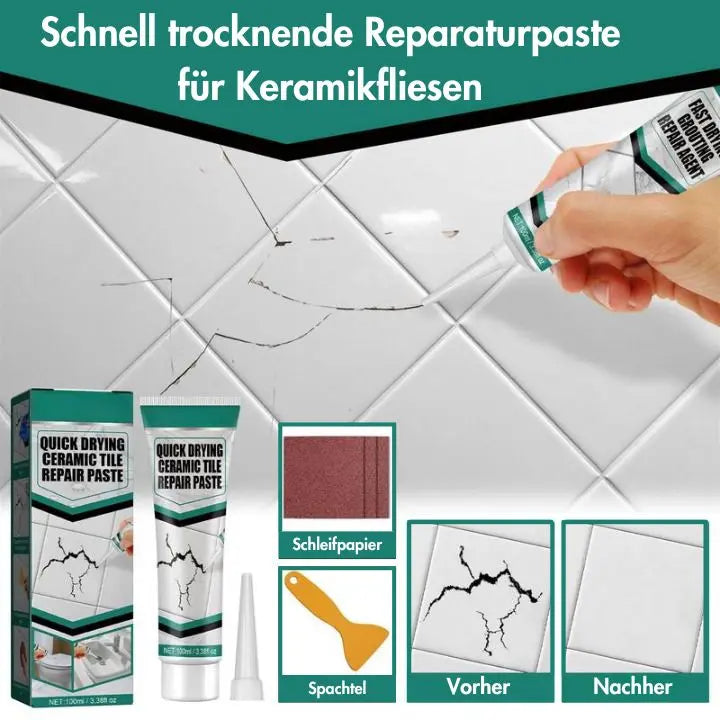 Fliesen Reparaturpaste | Schnell Trocknend | Wasserfest & Langlebig | Für Keramik & Marmor