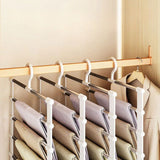 Hosenbügel Edelstahl | 7-Stangen Platzsparend | Rutschfest & Faltbar | Für Perfekte Ordnung