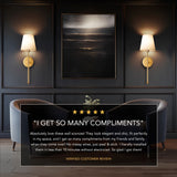 Kabellose Wandleuchte mit 3M-Klebemontage | Stoffschirm & Metallfuß | 2er-Set