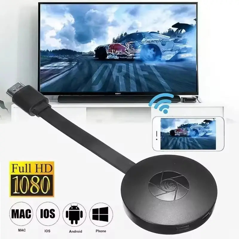 Kabelloser HD-Mirror-Adapter | Full HD 1080p | Miracast, AirPlay & DLNA | Plug & Play HDMI