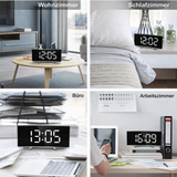 LED Digitalwecker | Gebogenes Display | Automatische Helligkeit | Modernes Design | Curve-Clock