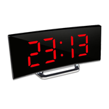LED Digitalwecker | Gebogenes Display | Automatische Helligkeit | Modernes Design | Curve-Clock