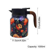 Teekanne | Edelstahl 316 | 1000 ml | Vintage Blumen Design