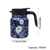 Teekanne | Edelstahl 316 | 1000 ml | Vintage Blumen Design