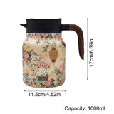 Teekanne | Edelstahl 316 | 1000 ml | Vintage Blumen Design