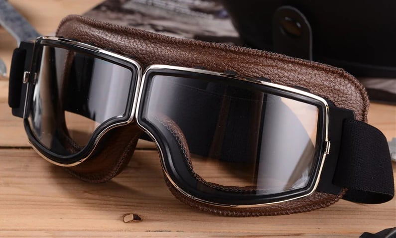 Vintage Motorradbrille | UV-Schutz | Stoßfest & Verstellbar | RetroGoggles
