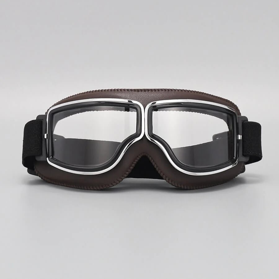 Vintage Motorradbrille | UV-Schutz | Stoßfest & Verstellbar | RetroGoggles
